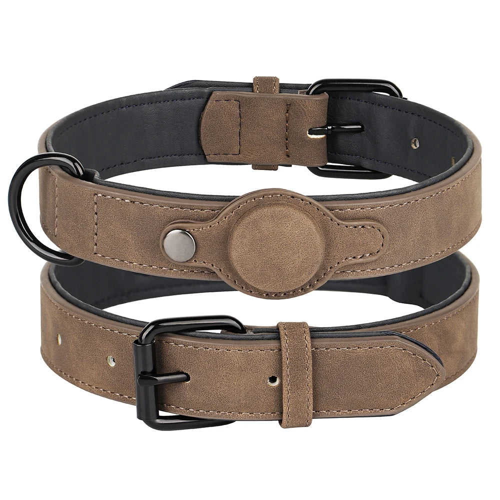 GPS Tracker Dog Collar High Quality Leather Pet Collars Anti-lost Tag Collar Adjustable for Small Medium Dogs Accessories