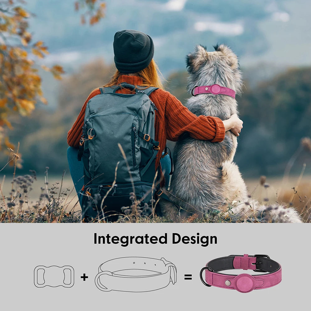 GPS Tracker Dog Collar High Quality Leather Pet Collars Anti-lost Tag Collar Adjustable for Small Medium Dogs Accessories